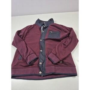 Burberry Burgundy Bomber Jacket with Navy Trim
